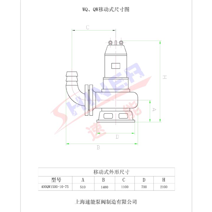 400QW大流道潛水泵