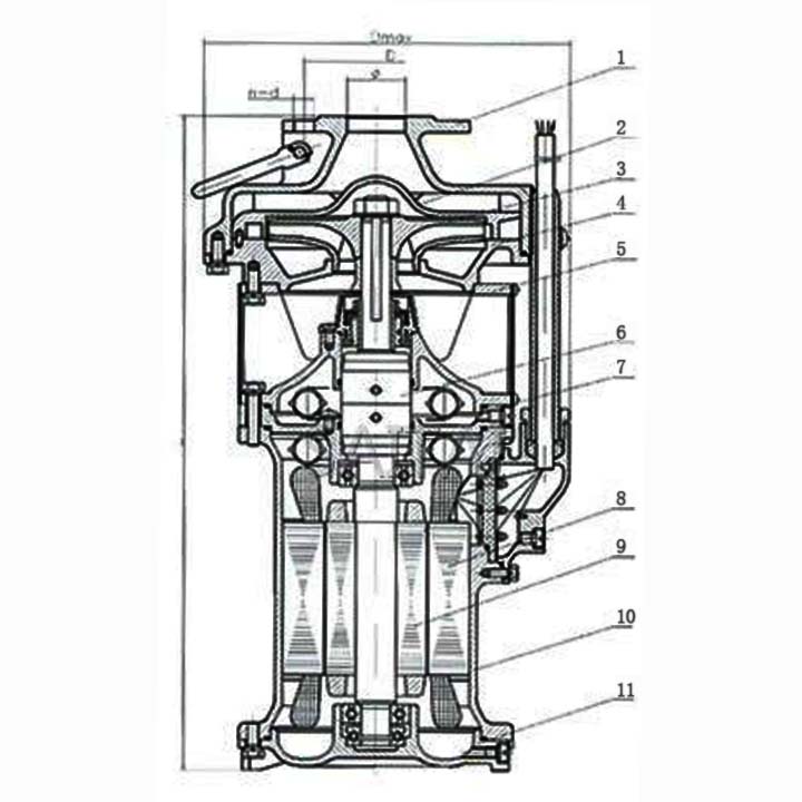 QY10-60/2-4油浸式潛水電泵結構圖